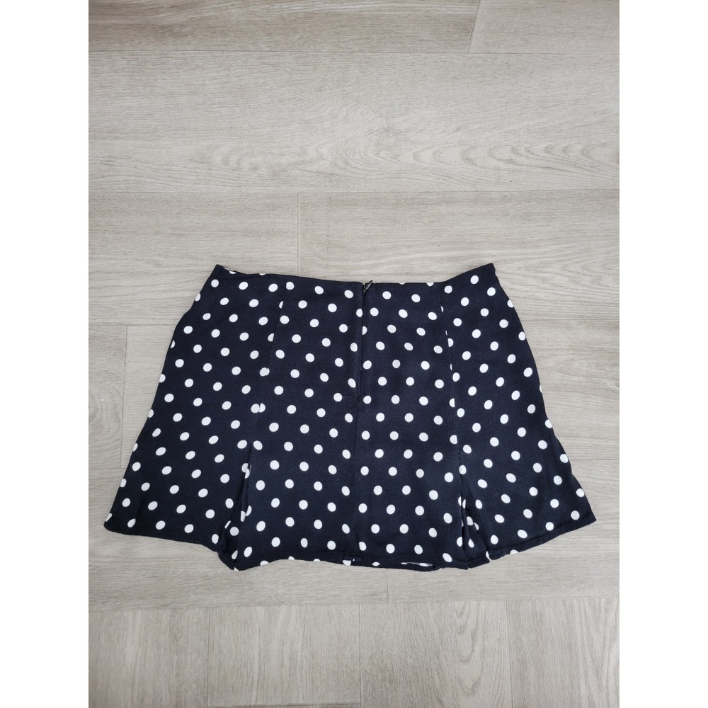 Reformation Women's White & Black Polka Dot Mini Skirt Size 0